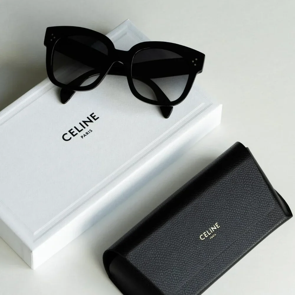 Celine 3 DOTS Women Sunglasses Black Grey Gradient Cl4002UN 01B NEW AUTHENTIC - Picture 10 of 13